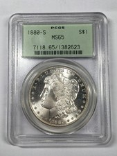 1880-S MORGAN DÓLAR PRATA PCGS OGH ETIQUETA VERDE MS65 7FCA25* comprar usado  Enviando para Brazil