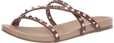 Sandália Feminina Madden Girl Candy-s Slide Spikes Strapy Marrom Prata Tamanho 7, usado comprar usado  Enviando para Brazil