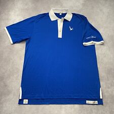 Camisa polo Peter Millar cinza ganso vodca tamanho G desempenho golfe azul emrboider  comprar usado  Enviando para Brazil