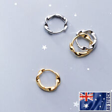 Usado, Deslumbrante Brincos Huggie Femininos de Prata Esterlina 925 12mm Clipe de Argola Torcida Presente comprar usado  Enviando para Brazil