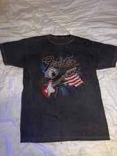 Camiseta masculina de algodão resistente Fender Jaguar guitarra águia bandeira americana M comprar usado  Enviando para Brazil