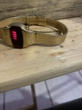 Vintage Digital BENRUS Relógio LED Vermelho Feminino Link Dourado Oval, usado comprar usado  Enviando para Brazil