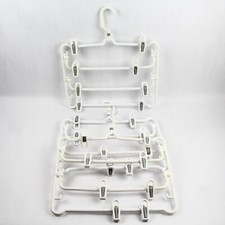 Lote de 3 cabides de saia de plástico tubular de quatro camadas 8 clipes ajustáveis, usado comprar usado  Enviando para Brazil