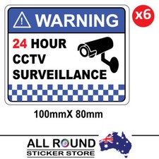 PACOTE COM 6 placas adesivas para câmera de vigilância de segurança CCTV 100mm x 80mm comprar usado  Enviando para Brazil