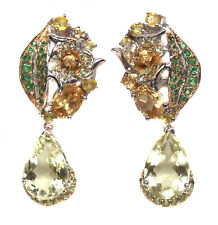 10X15mm. Brincos de prata esterlina 925 safira citrina limão-quartzo tsavorita comprar usado  Enviando para Brazil