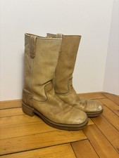 Botas masculinas de couro marrom campus vintage biqueira quadrada anos 70 #705377 tamanho 7,5 m sem marca comprar usado  Enviando para Brazil