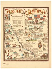 1936 Goodacre Pictorial Histórico 'Mapa da Bandeira da Califórnia' (assinado) comprar usado  Enviando para Brazil