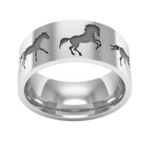 Anel de cavalo prata esterlina 925 pulseira feita à mão joia presente para amantes de cavalos comprar usado  Enviando para Brazil