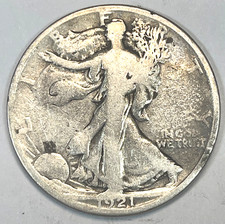Usado, Meio dólar 1921-D WALKING LIBERTY CIRCULADO!! DATA CHAVE!!! P360 comprar usado  Enviando para Brazil