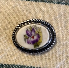 Scrimshaw flower pin for sale  Charleston