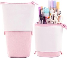 Bolsa de lápis de veludo retrátil, suporte para caneta stand-up estojo PU para escola comprar usado  Enviando para Brazil