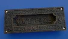 CARTAS de metal antigo ornamentado de ferro fundido caixa de correio 6” L 2,25” W comprar usado  Enviando para Brazil