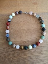 Bunte edelstein halskette gebraucht kaufen  Neuss