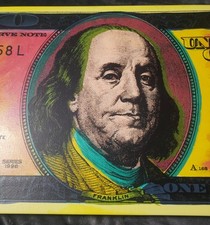 Arte Steve Kaufman nota de 100 dólares multicolor pintura original em tela, usado comprar usado  Enviando para Brazil