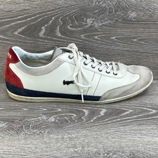 Lacoste Misano Męskie 11.5 15 LCR Zamsz Skóra Białe Czerwone Niebieskie Buty Sneakersy EU 45, używany na sprzedaż  Wysyłka do Poland