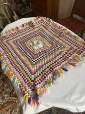 Colorful fringed crochet for sale  BEAUMARIS