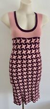 Vestido MARNI IT38-US4-S malha rosa tecido crochê geométrico retrô algodão Itália raro comprar usado  Enviando para Brazil