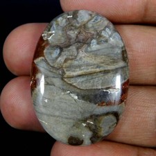 Usado, Atacado 37,50 ct. Pedra preciosa cabochão oval natural lindo cogumelo riolito comprar usado  Enviando para Brazil