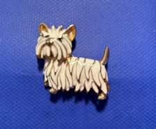 Broche esmalte vintage Scotty Dog tom dourado 1" X 1" comprar usado  Enviando para Brazil