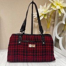 Bolsa de ombro feminina Nine & Company xadrez tweed vermelha e preta comprar usado  Enviando para Brazil