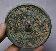 Usado, 8CM Ancient Chinese Bronze Dynasty Palace Birds Crane Bronze Mirror comprar usado  Enviando para Brazil