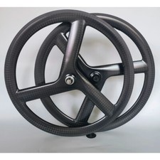 Usado, 700c 3 raios conjunto de rodas de bicicleta de estrada carbono fibra clincher rodas tubulares de bicicleta comprar usado  Enviando para Brazil