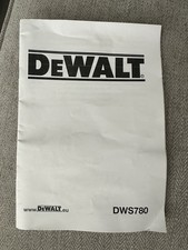 Manual dewalt dws780 for sale  WOLVERHAMPTON