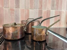 Copper pans set for sale  MANCHESTER
