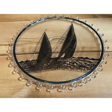 Lindo prato de sobreposição de veleiro Heisey Lariat vintage.Comida para bolo.Ótimo detalhe 14" comprar usado  Enviando para Brazil