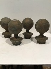 (4) Vintage Antigo Original Móveis Cama Poste Bola Acabamento Topper Latão, usado comprar usado  Enviando para Brazil