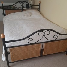 Metallbett schwarz hellen gebraucht kaufen  Vlotho