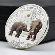 Elefante Asiático 2014 Zambia Moneda de Plata Raro Animal Medalla de Memoria Decoración del Hogar segunda mano  Embacar hacia Mexico