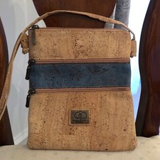 Bolsa tiracolo Portugal cortiça natural 3 bolsos com zíper cor cor cor cor cor cor azul-petróleo comprar usado  Enviando para Brazil