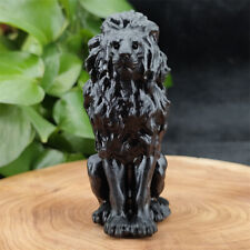 Calavera de león tallada en obsidiana natural de 3,4" cuarzo cristal calavera curación 1 pieza segunda mano  Embacar hacia Mexico