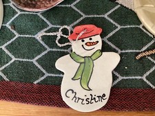 Snowman personlised ceramic for sale  ETCHINGHAM