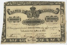 Espanha España Valladolid 200 reais 1-8-1857 escolha S432 VF nota circulada, usado comprar usado  Enviando para Brazil