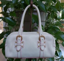 Bolsa de mão Dooney & Bourke Marchesa couro arnella seixo creme rosa tubulação, usado comprar usado  Enviando para Brazil