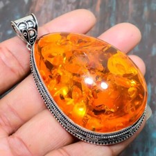 Colgante de joyería hecho a mano de piedras preciosas ámbar báltico 2,88" q610 segunda mano  Embacar hacia Mexico