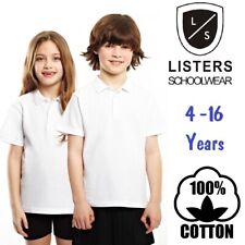 Meninos Escola Polo Shirt 100% Algodão Plain P.E Sports GYM Idades 3-16  comprar usado  Enviando para Brazil