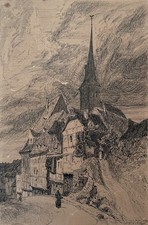 Village escarpé dessin d'occasion  Artigues-près-Bordeaux