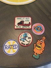 LOTE DE 5 adesivos bordados vintage dos anos 70 costurar sexo sexual bruto engraçado rude sensual comprar usado  Enviando para Brazil