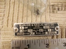 Nameplate vintage barlow for sale  Troy
