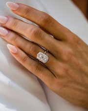 Anel de noivado de moissanita corte almofada alongada mina antiga 8,20 CT, anel de proposta comprar usado  Enviando para Brazil