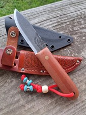 Faca de lâmina fixa Bushcraft Scandi Kydex e bainha de couro natural Micarta comprar usado  Enviando para Brazil