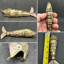 ABRIDOR DE GARRAFA DE PEIXE ARTICULADO VINTAGE 5,5” MÃE DE PÉROLA ABALONE *LEIA DESC* comprar usado  Enviando para Brazil