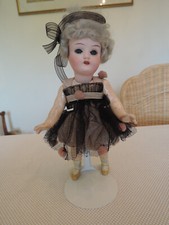 Muñeca aleta cabeza bisque alemana antigua de 8" totalmente original, ¿payaso raro o Pierette? segunda mano  Embacar hacia Mexico
