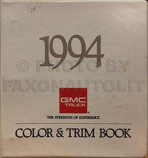 1994 GMC Color and Upholstery Dealer álbum pintura cores tecido amostras comprar usado 1994 GMC Color and Upholstery Dealer álbum pintura cores tecido amostras comprar usado  Enviando para Brazil