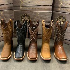 BOTAS MASCULINAS RODEIO COWBOY COURO GENUÍNO MARROM BIQUEIRA QUADRADA BOTA RANCH SELA comprar usado  Enviando para Brazil