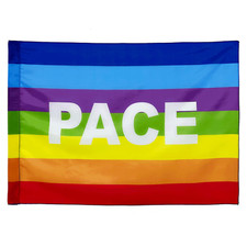 Bandiera pace arcobaleo usato  Roma