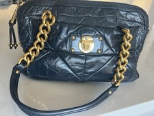 Bolsa tote Marc Jacobs couro marinho robusta alças de corrente de ouro com poeira original comprar usado  Enviando para Brazil